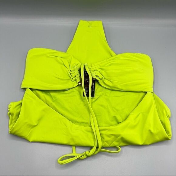 Zara Lime Green Bead Bandeau One Piece Swimsuit - Picture 4 of 5